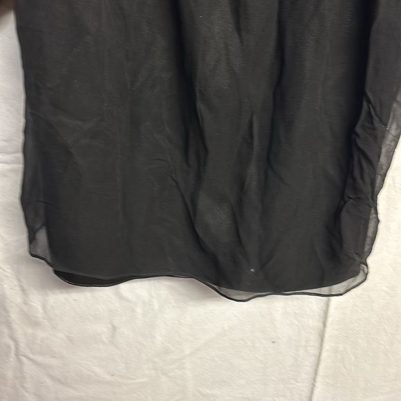 NWT GUESS BY MARCIANO Black Babydoll Mock Neck Sheer Ruffle Sleeve Silk Size M - Picture 8 of 10